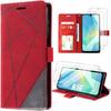 Case for Samsung Galaxy A16 4G/5G - BOOLING - 360 Degree Protection Red PU Leather - 2 Tempered Glasses