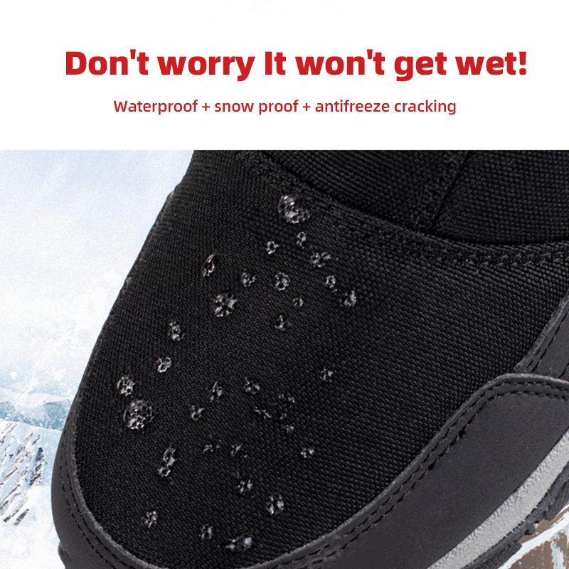 Зимние утепленные зимние сапоги, плюшевые теплые нескользящие и водонепроницаемые мужские и женские короткие хлопковые туфли на трубке