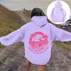 Cross border e-commerce new version European size women's off shoulder sleeve thread Chasing Sunsets brand series printed hoodie
