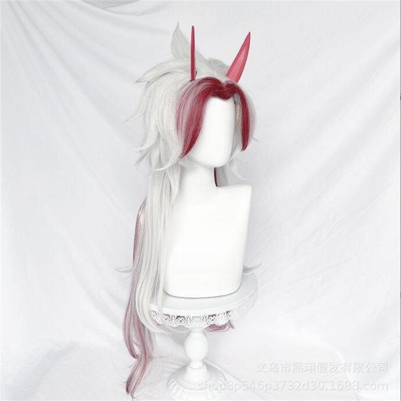 Высокое качество игры Genshin Impact Arataki Itto парик для косплея термостойкие синтетические волосы аниме парики + красный рог реквизит аксессуары