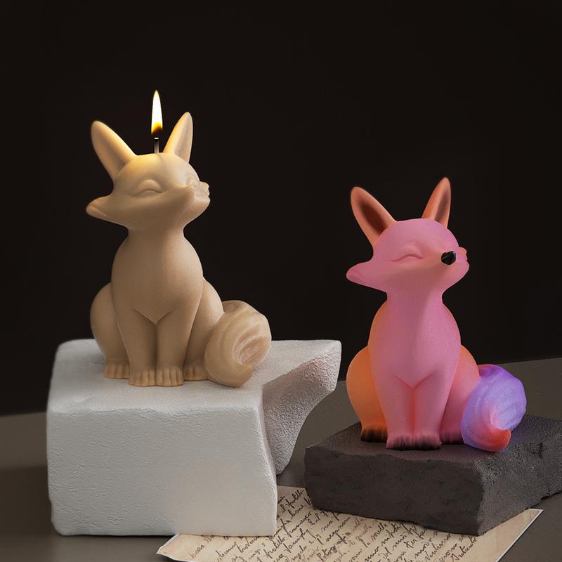 3D Stereo Fox Silicone Mold DIY Animal Shaped Candle Mold Gypsum Soap Candle Making Supplies Handmade Chocolate Cake Decoration