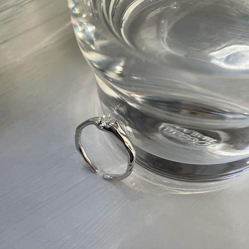 Crystal Ring Accessories Lovely Small Rings for Women Wedding Jewelry Open Adjustable Geometric Finger Ring Party Gifts