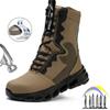 New Fashion High-top Work Safety Boots for Men Nail Proof Indestructible Waterproof Steel Toe Cap Male Sneakers