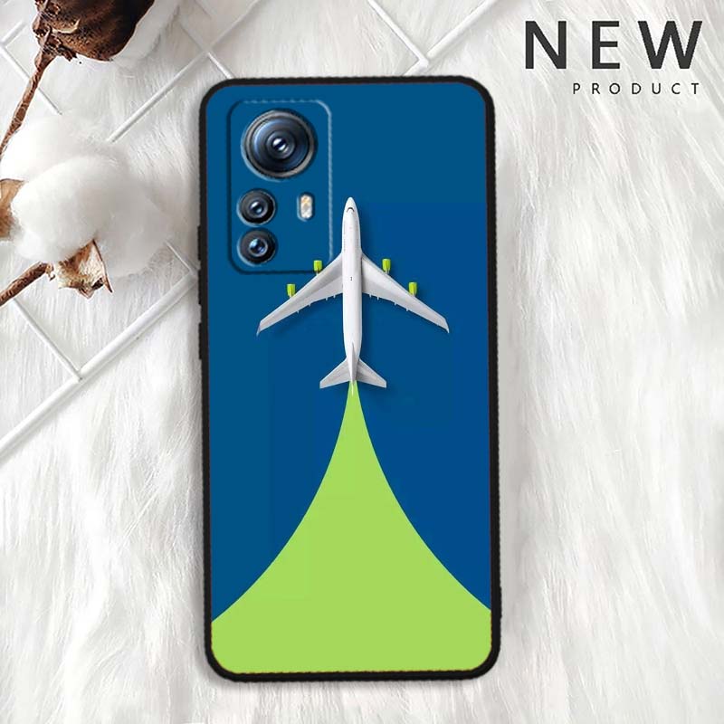 Модный чехол для телефона с рисунком самолета для Xiaomi Mi 15 14 13 13T 12 12T 12S 11 11i 11T Pro Ultra Lite 5G Черный Мягкий