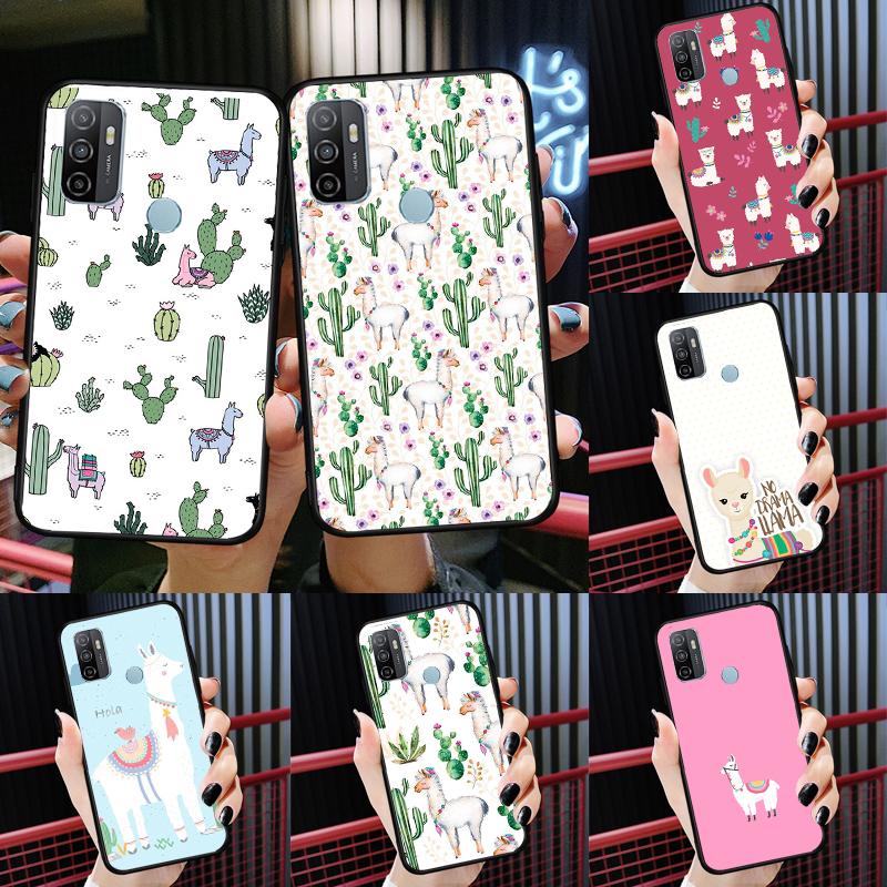 Lama Llama Alpacas Case For Oppo A52 A72 A76 A96 A54 A74 A94 A54S A57S A58 A78 A98 A57 A77 A15 A16 A17 Cover