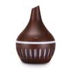 300ml Wood Grain Flat Mouth Humidifier with Night Light - USB Mini Office Desktop Aromatherapy Companion