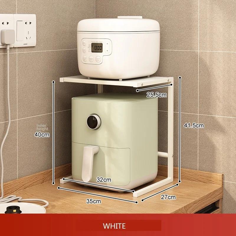 Кухонные держатели для хранения Стеллажи Столешница Маленькая полка для микроволновой печи Многоуровневое хранение Рисоварка с полкой для фритюрницы