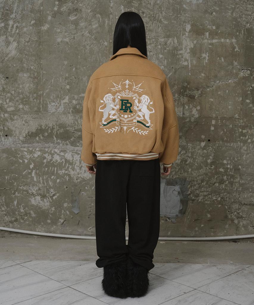 Erer Nautical Varsity Jacket Beige
