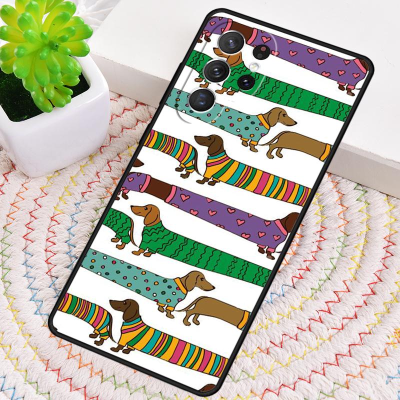 Чехол для телефона с таксой и цветами для Samsung Galaxy note 10 pro S26 Ultra S23 S24 FE S25 S21 S22 PLUS ударопрочный