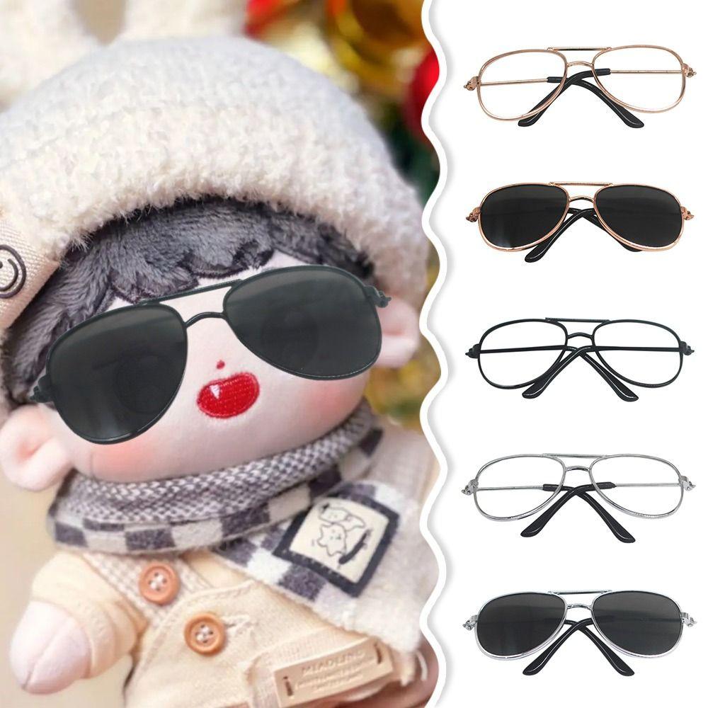 Металлические кукольные очки Квадратная оправа Кукольные аксессуары Милые плюшевые кукольные очки Куклы