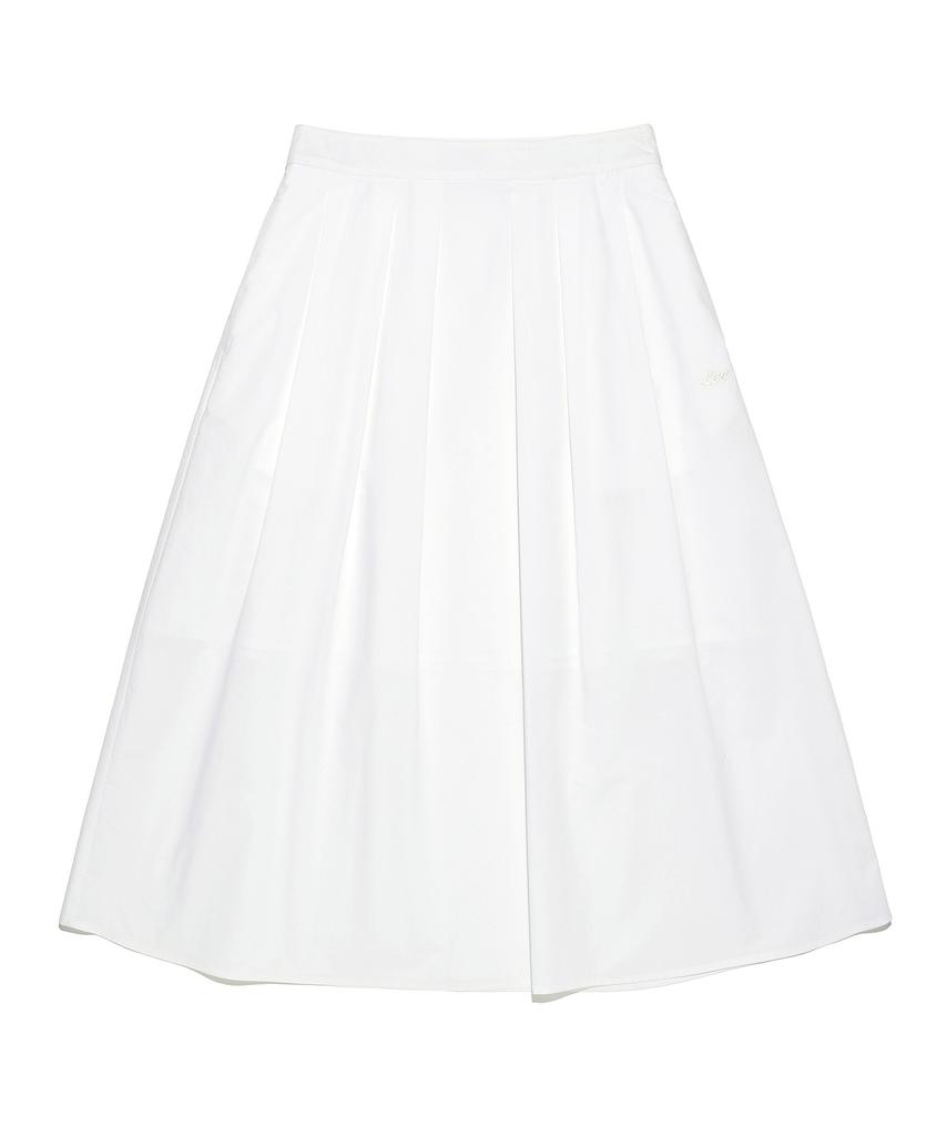 Lee Women'S Cotton Pleated Long Skirt White