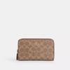 Medium Id Zip Wallet In Signature Canvas Gold Tan Brown