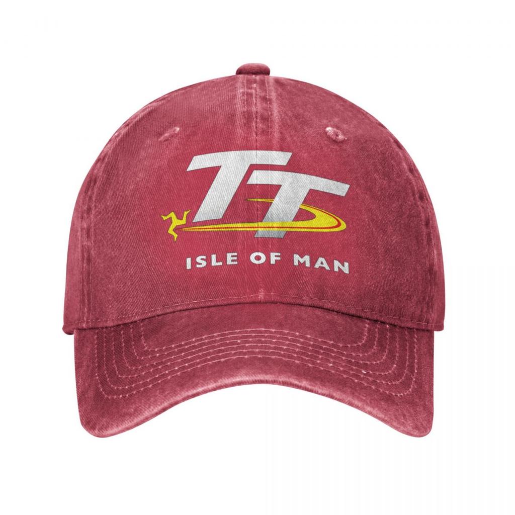 2023 Isle Of Man TT Races Merch Unisex Women Trucker Hat Motorcycle Racing Distressed Denim Washed Caps Hat Gift Snapback Cap