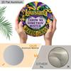 2D Flat 1pc Happy Mardi Gras “Louisiana” Aluminum Sign Decor Round Plaque, Home Garden Courtyard Balcony Decor, Bar Cafe B&B Decor, Indoor/Outdoor