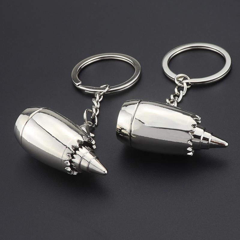 Design Metal Plane Engine Keychains Mini Jet Engine Keyrings Gifts