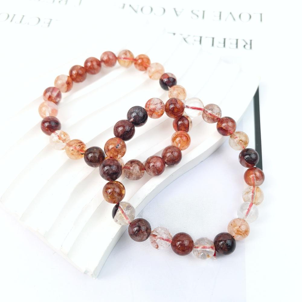 Natural Stone Beads 8mm Red Fire Quartz for DIY Bracelet Jewelry Crystal Fashion Accessories