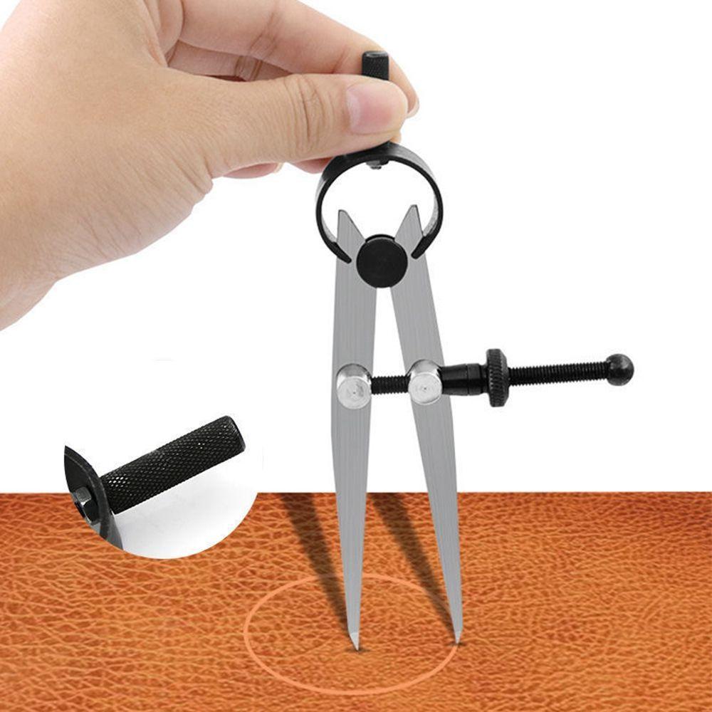 Adjustment Draw a Circle Arc Art Quick Nut Steel Divider Wing Creaser Scribing Tool Leather Compass