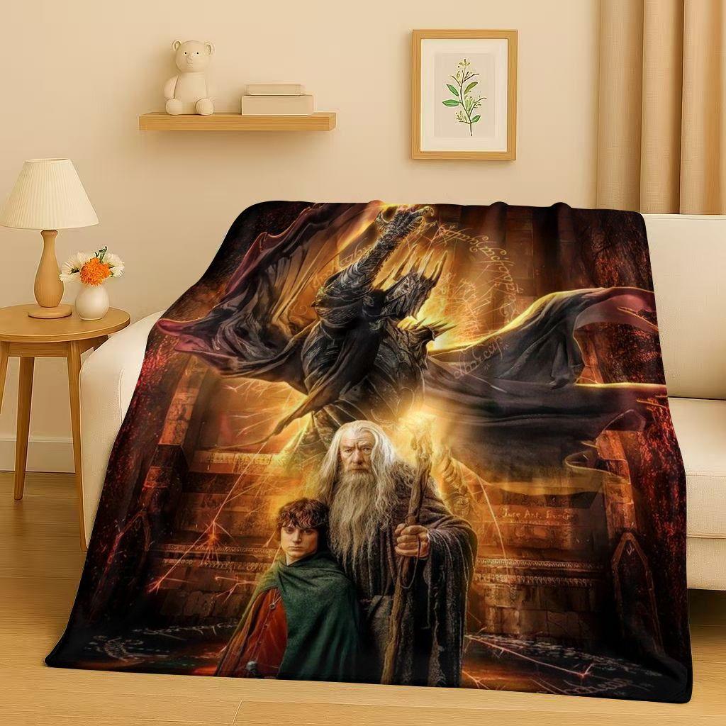 Classic L-Lord of The Rings H-Hobbit Gandalf Legolas Flannel Blanket,Ultra Soft Warm Plush Throw for Home Bedroom Bed Sofa Cover
