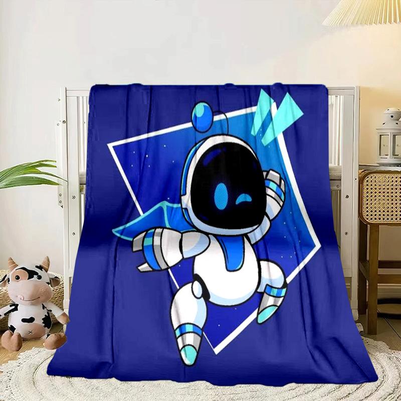 Space Adventure Astro Bot Portable Blanket/Soft Blanket Bedding Blanket Suitable for Travel Camping Living Rooms Offices Sofas Fan Gifts
