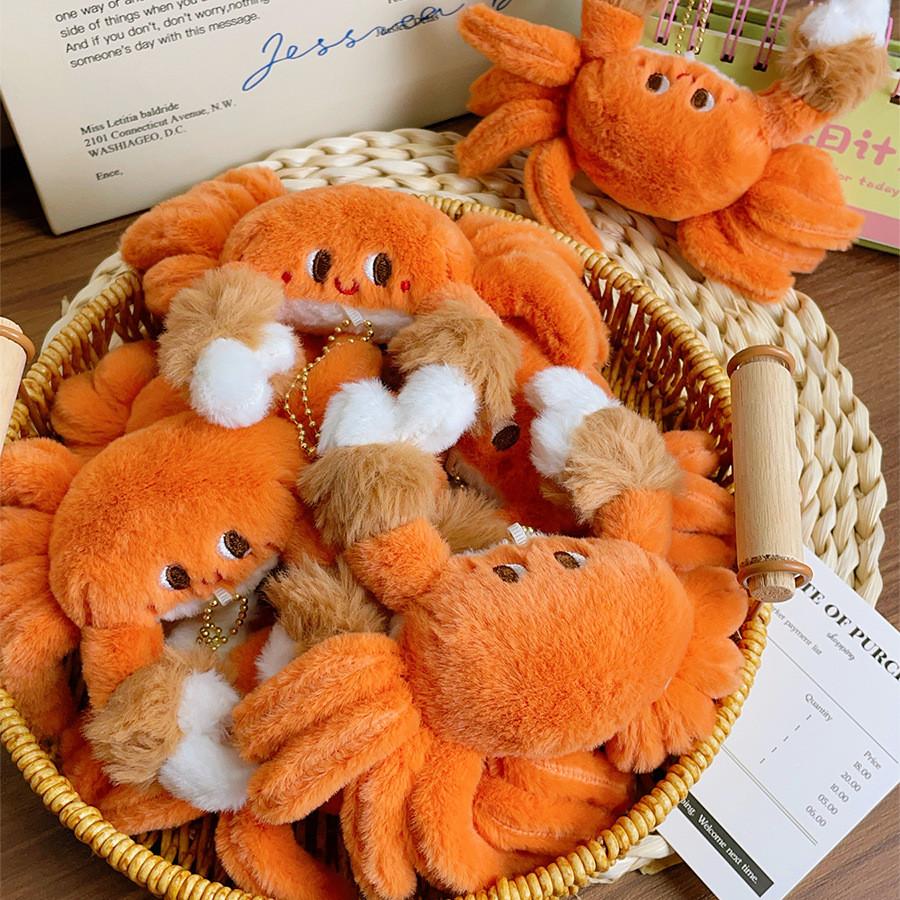 Cartooninspired Crab Plush Pendant With Compact Design For Key And Bag Accessory