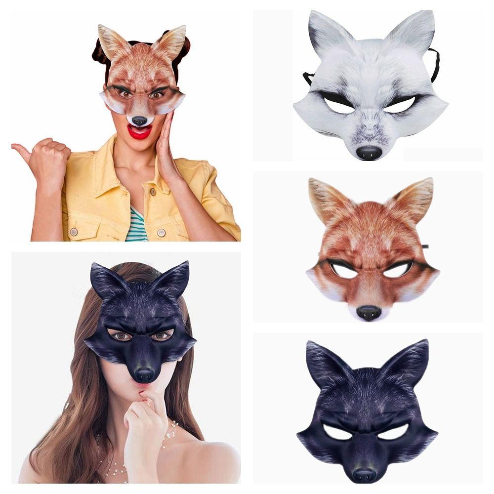 Animal Cosplay Mask EVA Half Face Cover Sexy Fox Mask Halloween