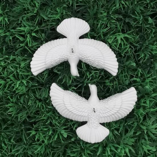 Christmas Bird Ornaments Artificial White Peace Bird Hanging Decoration for Xmas Tree Wreath Holiday Party Decor