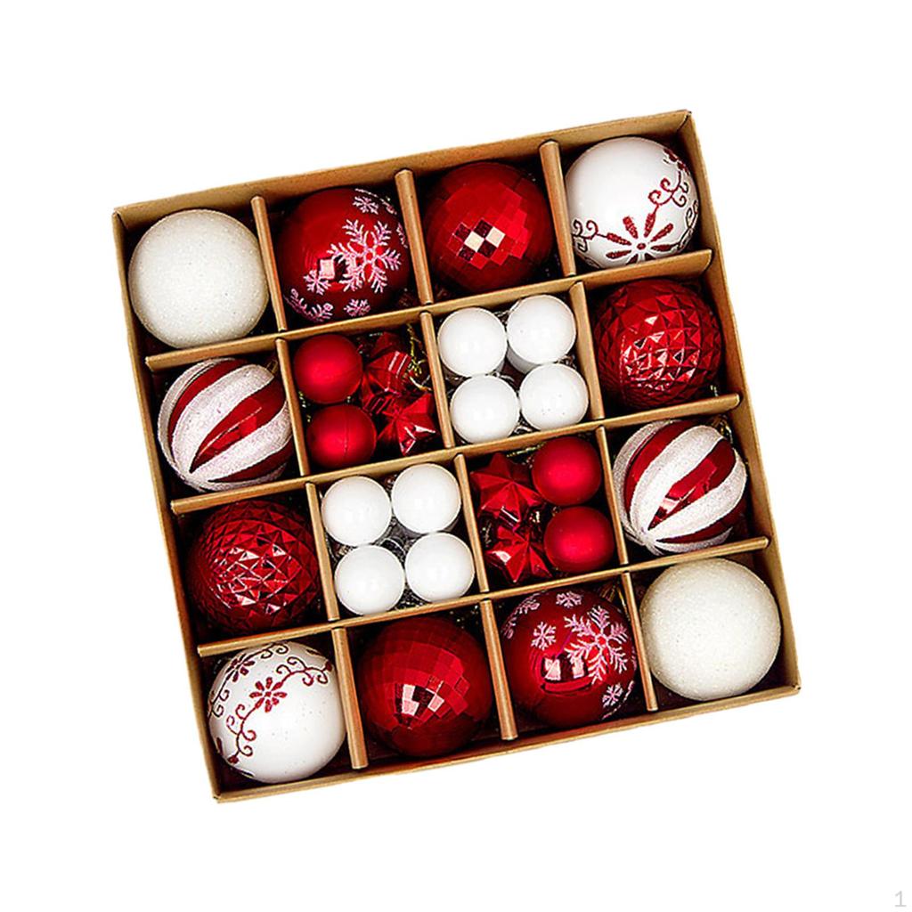 44 Count Christmas Balls for Tree Decor, Shiny Hanging Ornaments Collection