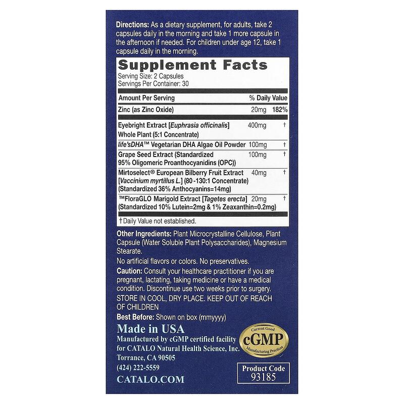 Bilberry Eye Formula, 60 Vegetarian Capsules