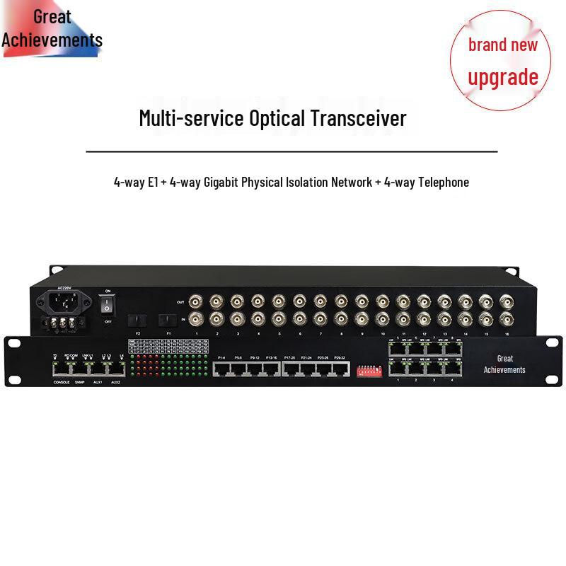 Многосервисный оптический трансивер Hongji 4E1 4GE 4Phone