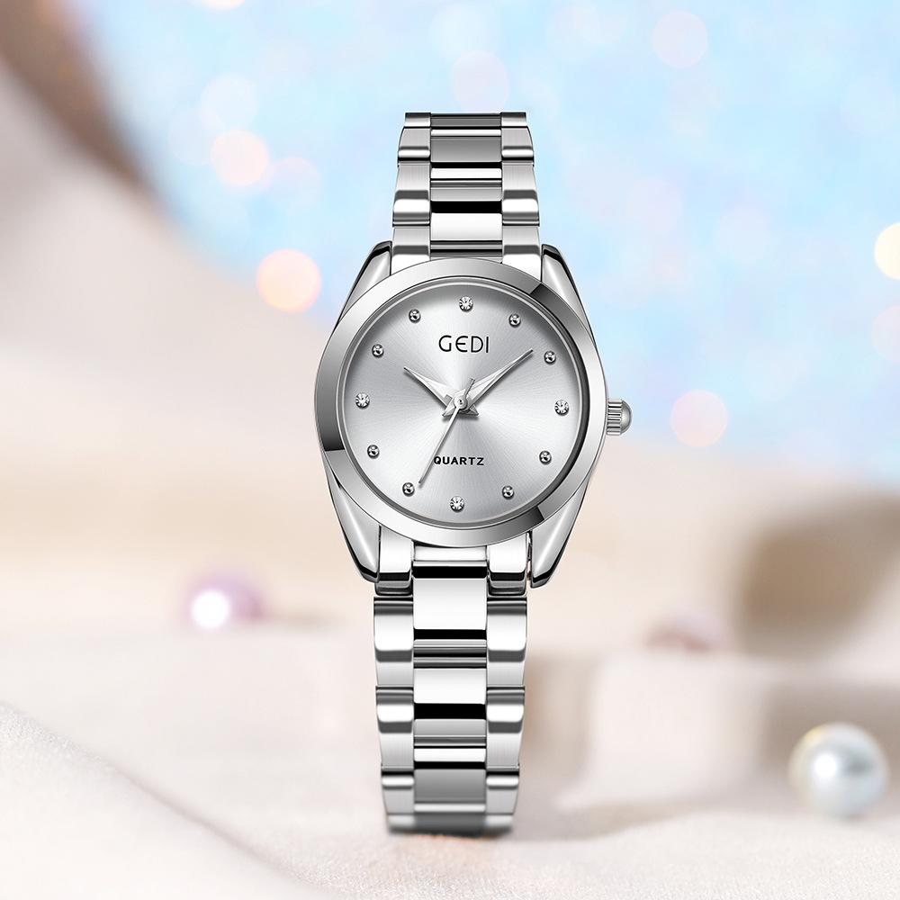 Retro Light Luxury Steel Band Watch, Chic Rhinestone, Elegant and Fashionable Quartz Watch, Temperament Disc Watch for Women