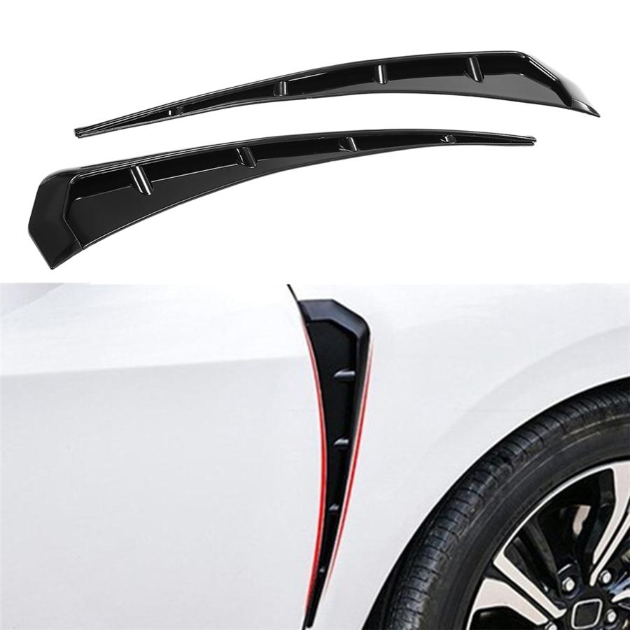 Pair R-Style Glossy Black Car Front Fender Vents Fits For Honda Civic 2016-20 US