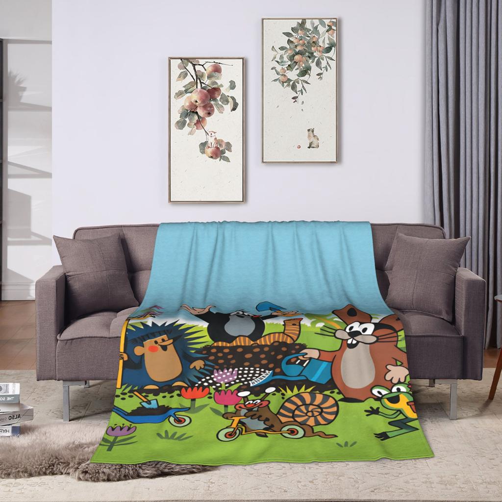 Czech Cartoon Krtek Mole Blanket Spring Cozy Throw Blanket For Boy Girl Chair Sofa Bed Flannel Bedspread Bed Cover