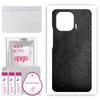 apgo Protective Skin Sticker for the Back Compatible with Xiaomi Mi 11 Pro, Wrap Film, Foil, Vinyl - Pattern Black Leather