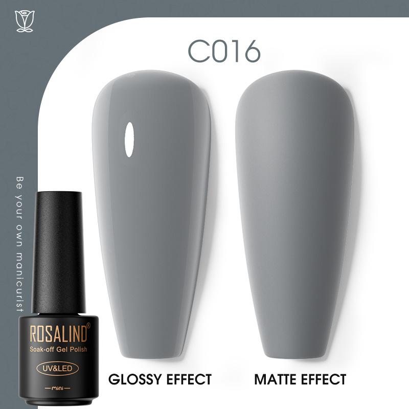 ROSALIND Красочный гель-лак для ногтей, блестящий гибридный лак, полуперманентный лак для ногтей, матовый верхний базовый слой, гель-лак для ногтей