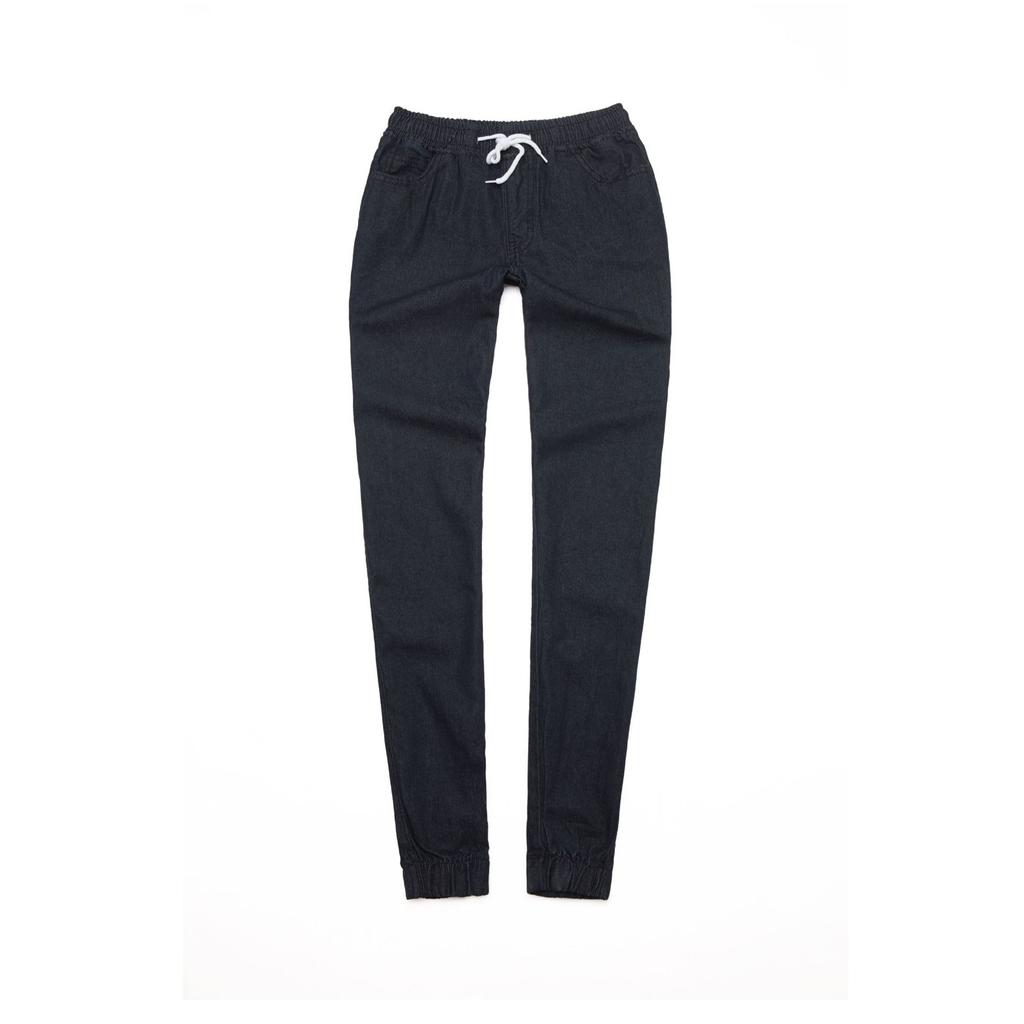 Женские повседневные однотонные джинсы со средней талией, повседневные брюки из денима