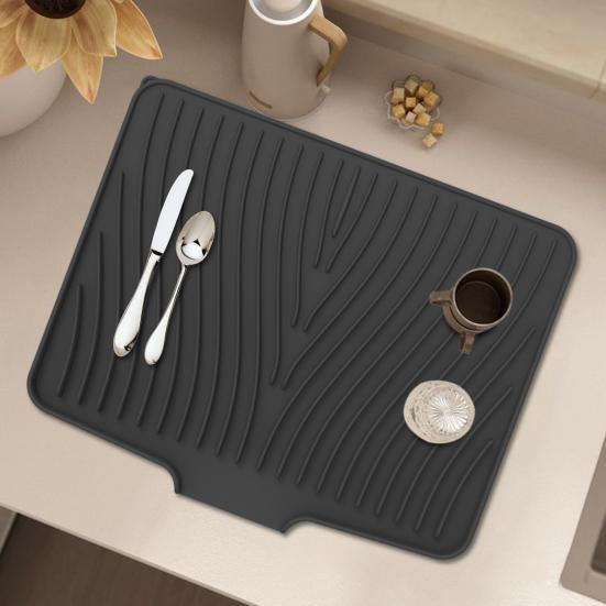 Силиконовый коврик для сушки посуды, термостойкий коврик для слива, коврик для раковины на кухонной стойке, быстросохнущий коврик для посуды, многофункциональный коврик для посуды