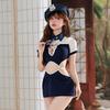 Sexy Lingerie Pure Lust Policewoman Strap-on Uniform Cosplay Sexy Stewardess Jumpsuit Navy Style Suit