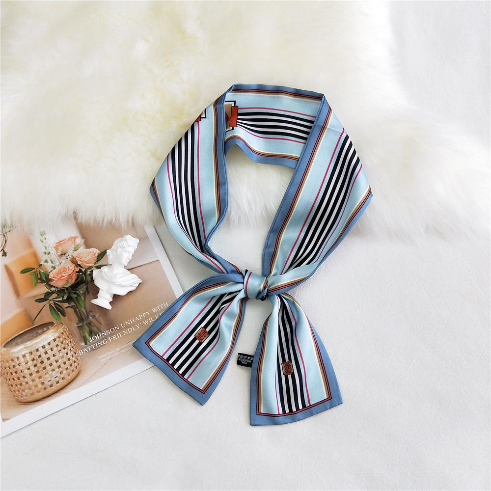 Pingjiao New Style Spring And Autumn Professional Decoration Versatile Small Silk Scarf Women'S Scarf Narrow Long Hair Strap Tie Bag Belt