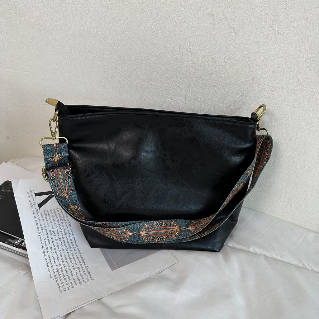 Винтажная женская сумка через плечо, сумка-хобо большой емкости, модная сумка через плечо из искусственной кожи