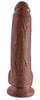 King Cock - Realistic Dildo with Glans, Testicles and Veins 23 CM Brown Skin Color