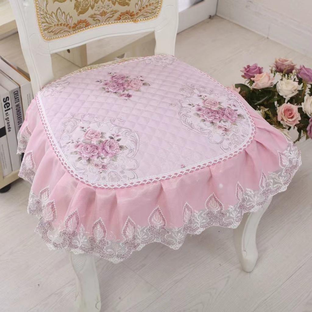 Подушка для обеденного стула, европейские подушки для сидений с принтом и кружевом, качественный коврик для стула Four Seasons, нескользящая подушка для ягодиц