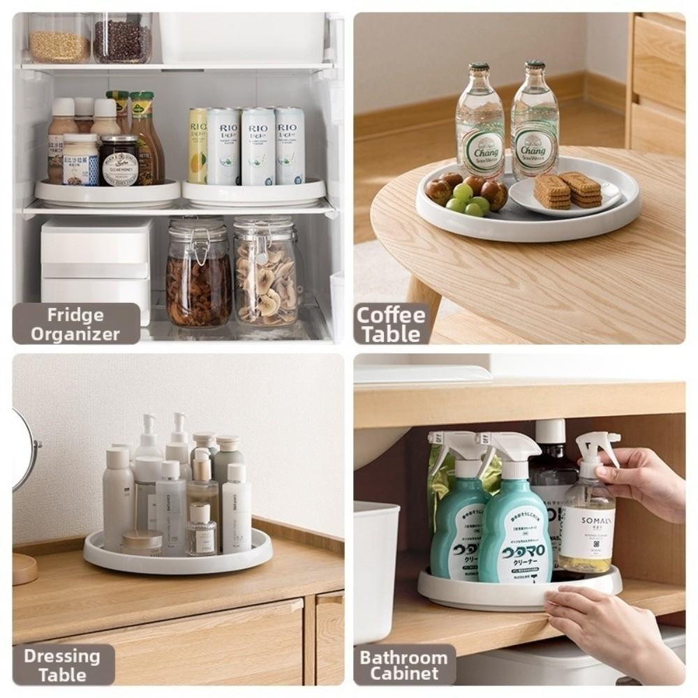 Multifunctional 360 Rotating Seasoning Storage Rack Round Space Saving 360 Rotating Tray Non Slip Organizer Spice Rack Kitchen