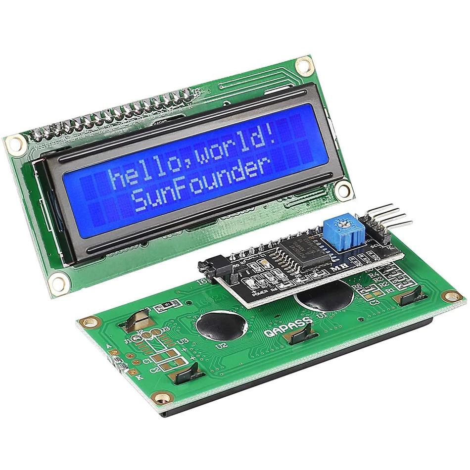 LCD1602+I2C 1602 16x2 1602A Синий/Зеленый экран HD44780 Символьный LCD /с IIC/I2C Последовательным Интерфейсным Адаптером Модуль Для Arduino