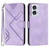 For Motorola Moto G85 5G/Motorola Edge 50 Fusion 5G Wallet Case Line Imprinted PU Leather Phone Cover with Strap