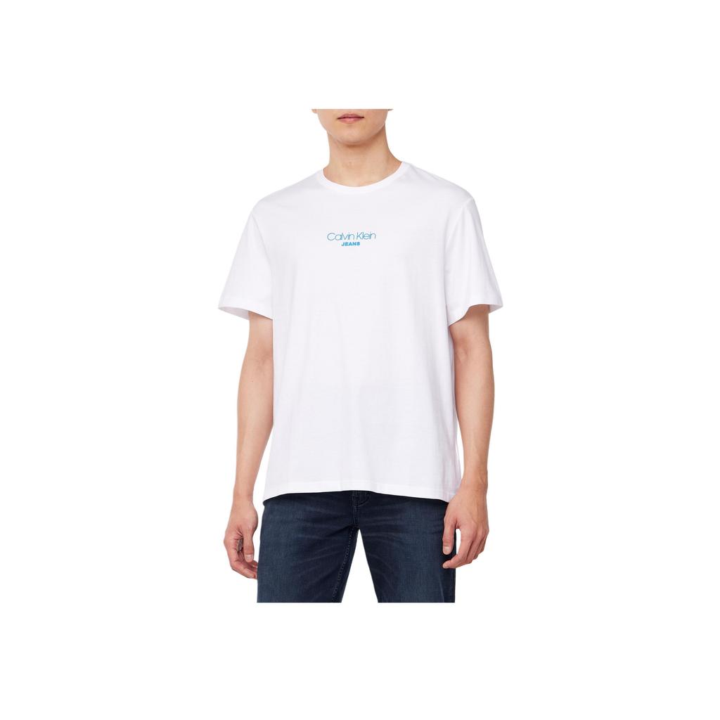Calvin Klein Футболка мужская с круглым вырезом, с коротким рукавом, с надписью, белая 4RB824G-YAA