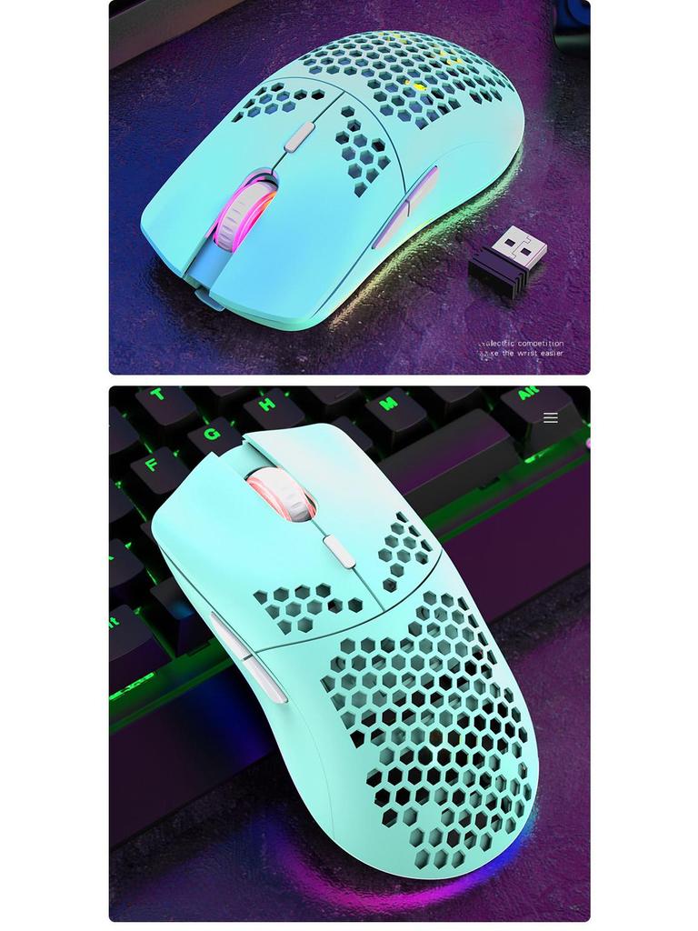 Беспроводная игровая мышь Xuanyinhu XYH80 RGB — легкая, перезаряжаемая и эргономичная для использования в офисе и играх.