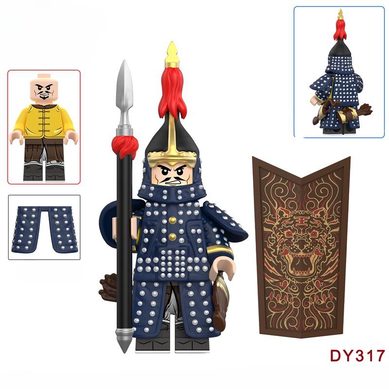 Китайская древняя кукла-солдат с восемью флагами, строительный блок, игрушка