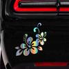23.8x24.9CM Laser Vinyl Flower Pattern Car Motorcycle Body Bumper Hood Window Decal Scratch Sticker