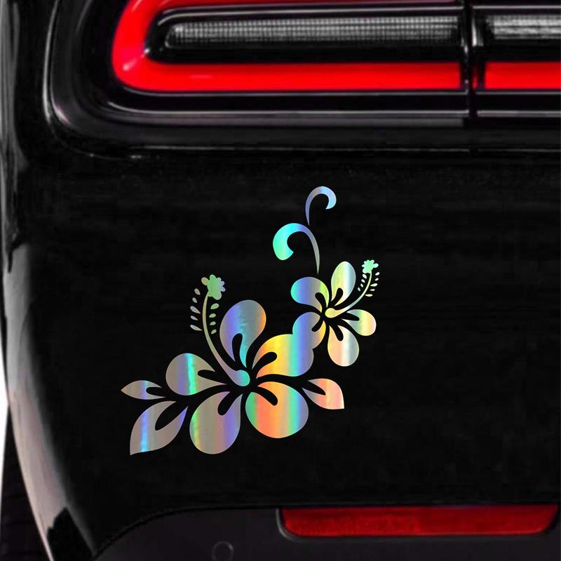 23.8x24.9CM Laser Vinyl Flower Pattern Car Motorcycle Body Bumper Hood Window Decal Scratch Sticker