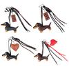 Animal Key Chain Faux Leather Dachshund Keychain Pendant, Cartoon Dog Hanging Metal Carabiner Charm Decor with Braided Rope, Handbag Decorative